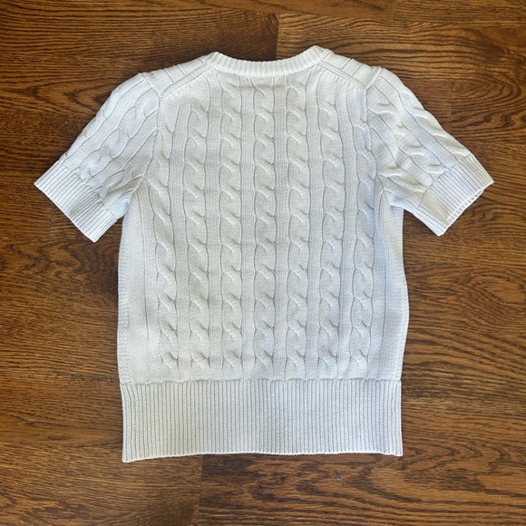 Polo Ralph Lauren White Cable Knit short sleeve Cardigan XS - Picture 8 of 8
